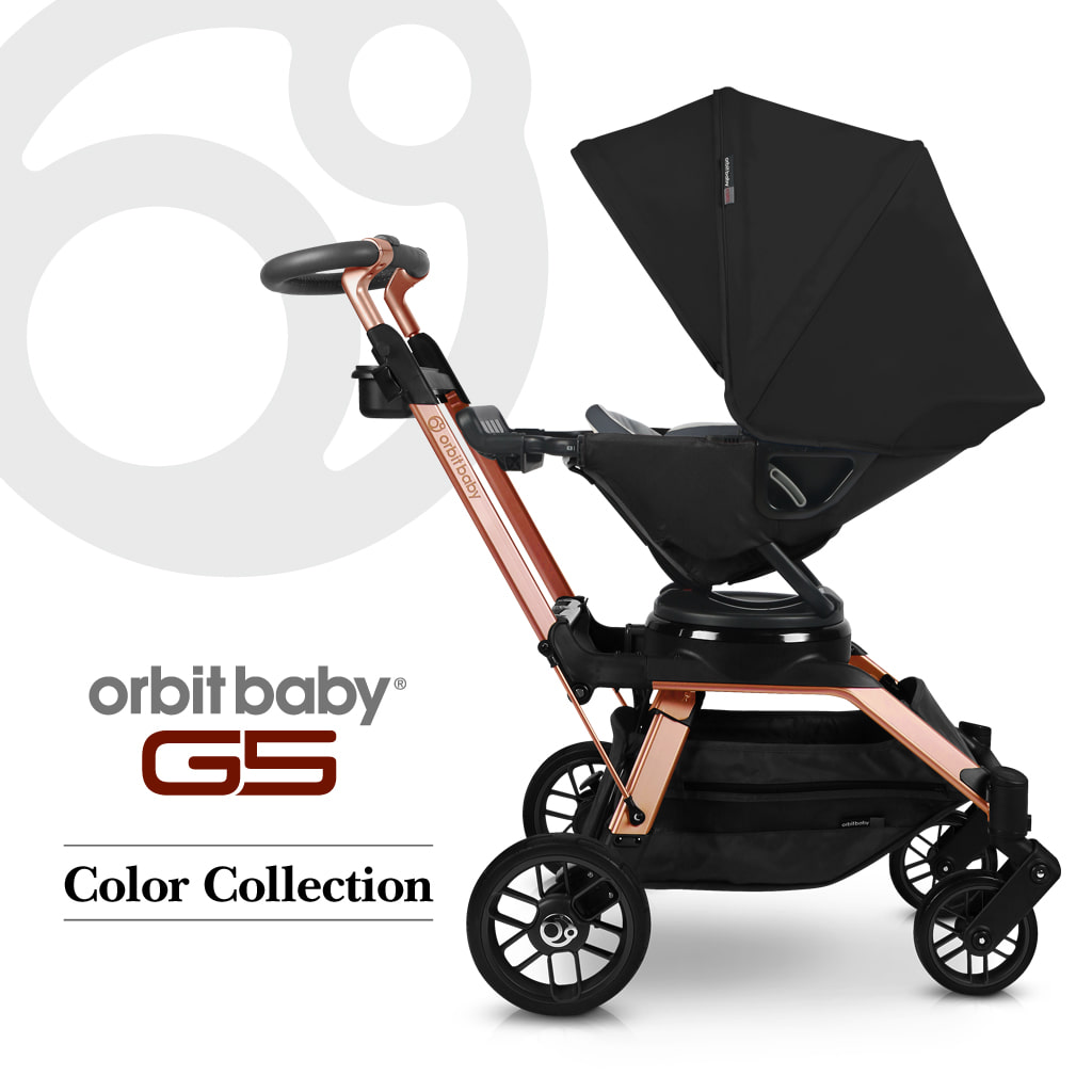 [5%추가할인][오르빗] G5 디럭스 아기 신생아 명품 유모차 - 블랙 (로즈골드프레임 / 선쉐이드 색상선택)