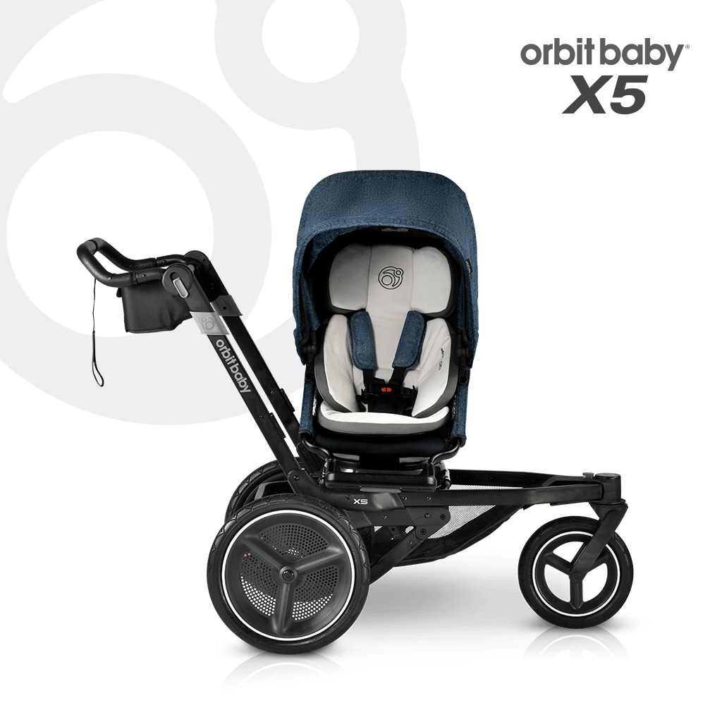 [오르빗][휴대용유모차증정] X5 디럭스 아기 신생아 조깅 유모차 - 블랙 (멜란지네이비)